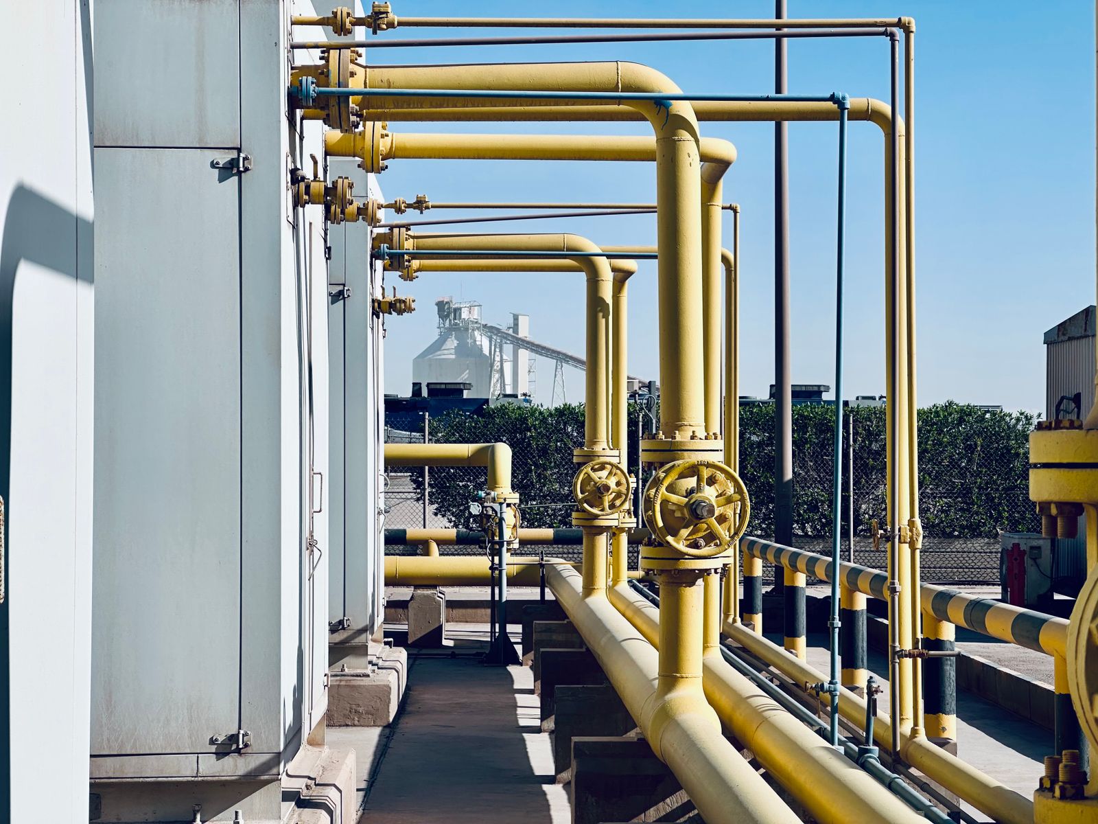 Production piping with valves
